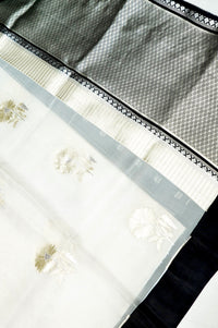 Handwoven Off White Banarasi Organza  Saree