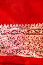 Handwoven Red Banarasi Katan Silk Saree