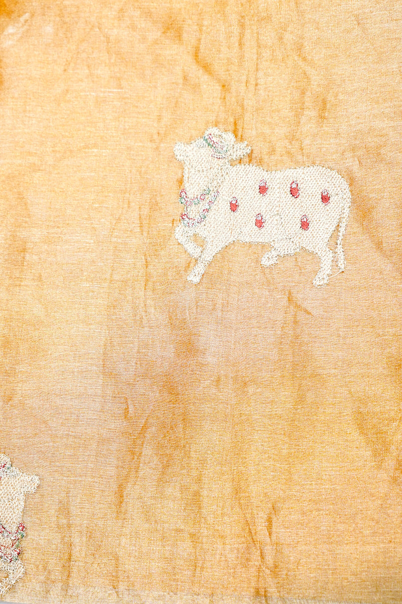 Designer Golden yellow Tissue Silk Suit