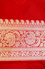 Handwoven Red Kadhwa Banarasi Katan Silk Saree