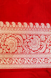 Handwoven Red Kadhwa Banarasi Katan Silk Saree
