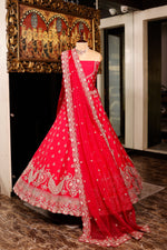 Designer Pink Raw Silk Bridal Lehenga