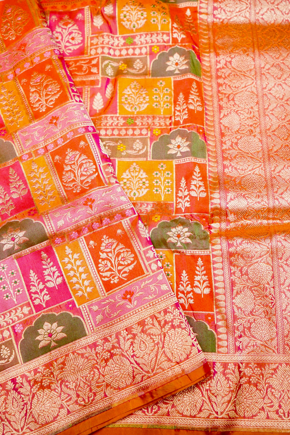 Handwoven Rangkat Banarasi Katan Silk Saree