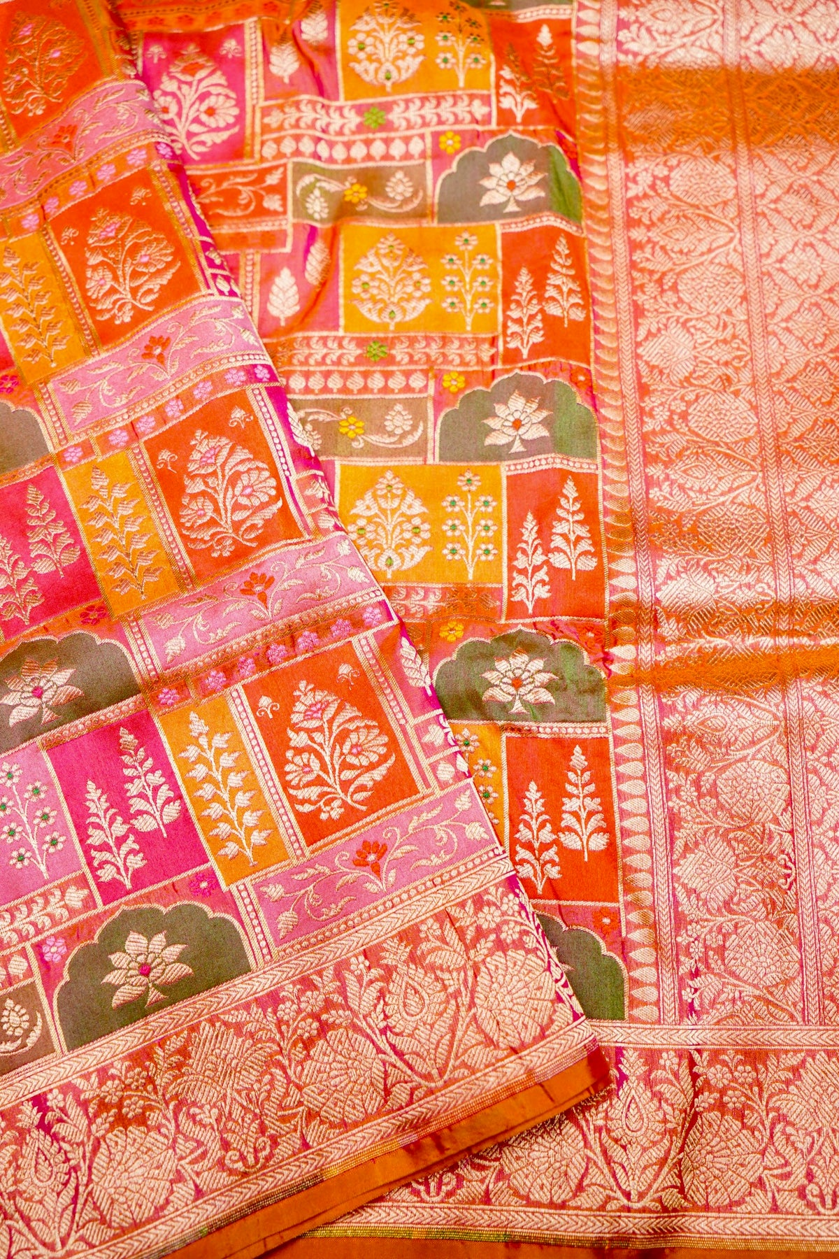 Handwoven Rangkat Banarasi Katan Silk Saree
