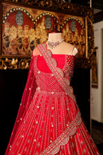 Designer Rani Pink Raw Silk Bridal Lehenga