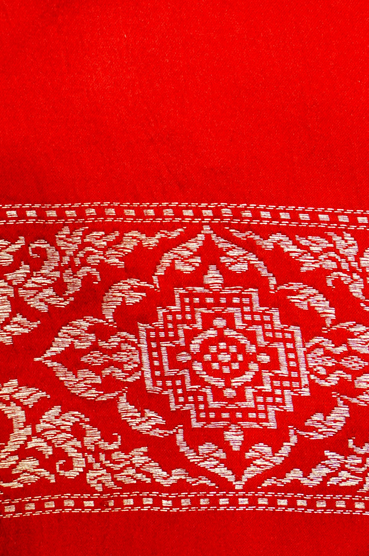 Handwoven Rust Orange Banarasi Mashru Silk Saree
