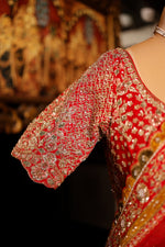 Designer Red Raw Silk Bridal Lehenga