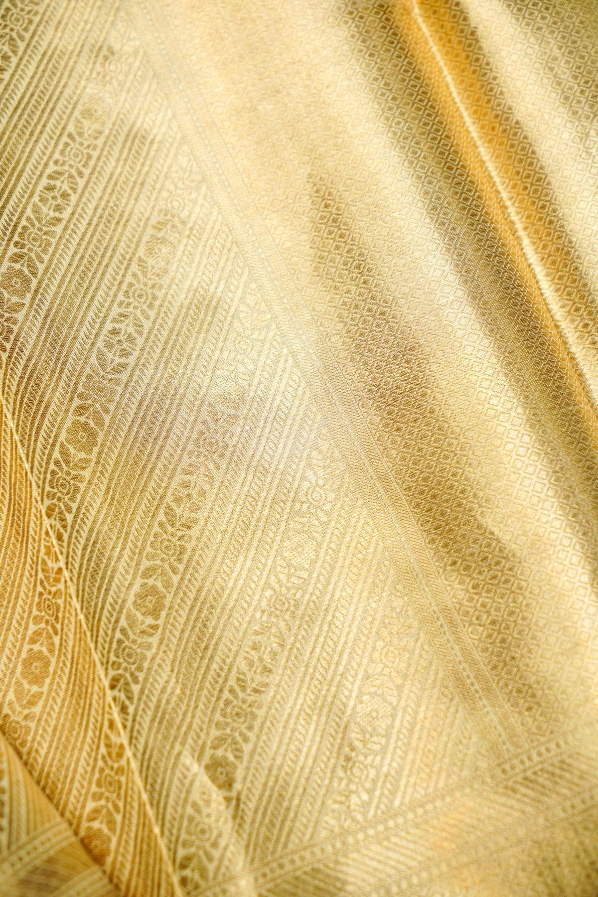 Handwoven Golden Banarasi Tissue Silk Saree