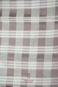 Handwoven Light Mauve Banarasi Mashru Silk Saree