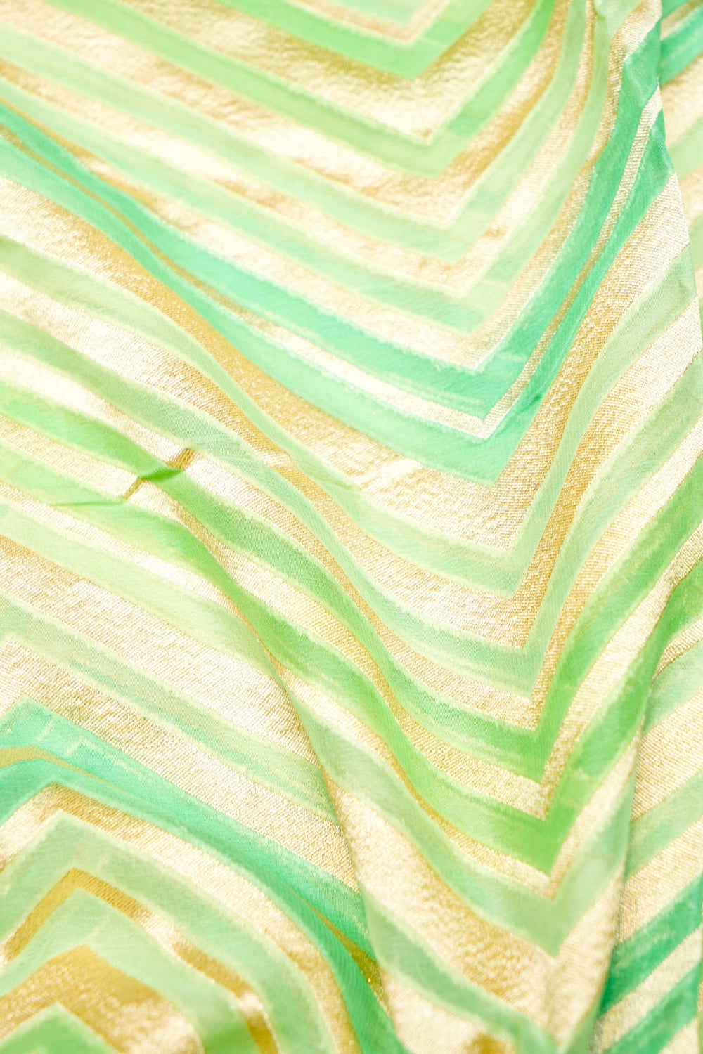 Handwoven Sea Green Banarasi Khaddi Georgette Saree