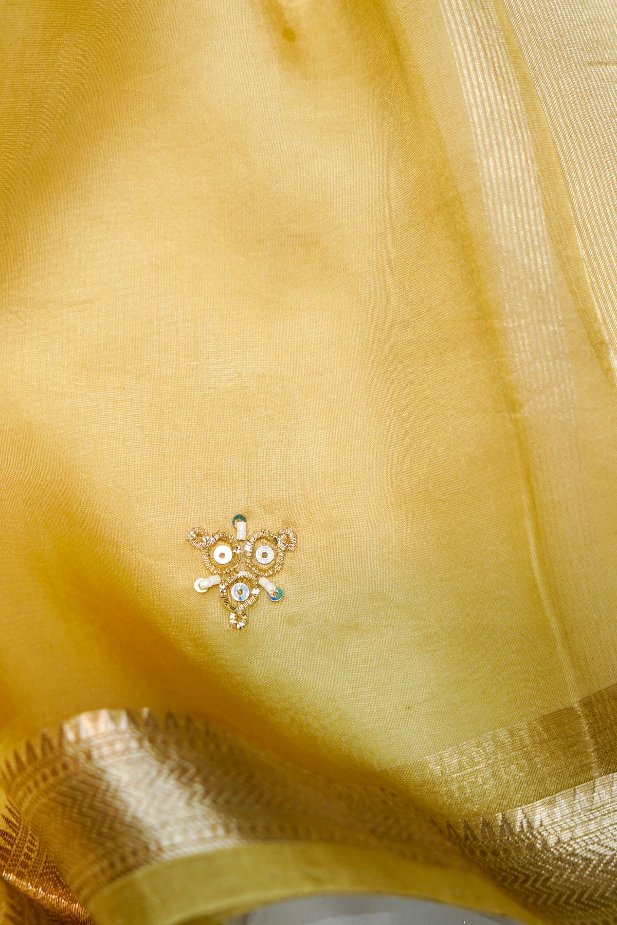 Designer Light Pista  Organza Silk Suit