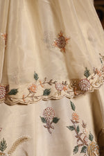 Designer Off White Raw Silk Party Wear Lehenga