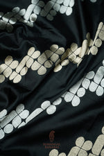 Handwoven Black Banarasi Katan Silk Saree