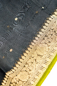 Designer Black Raw Silk Suit