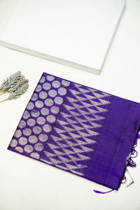 Handwoven Purple Banarasi Soft Silk Saree