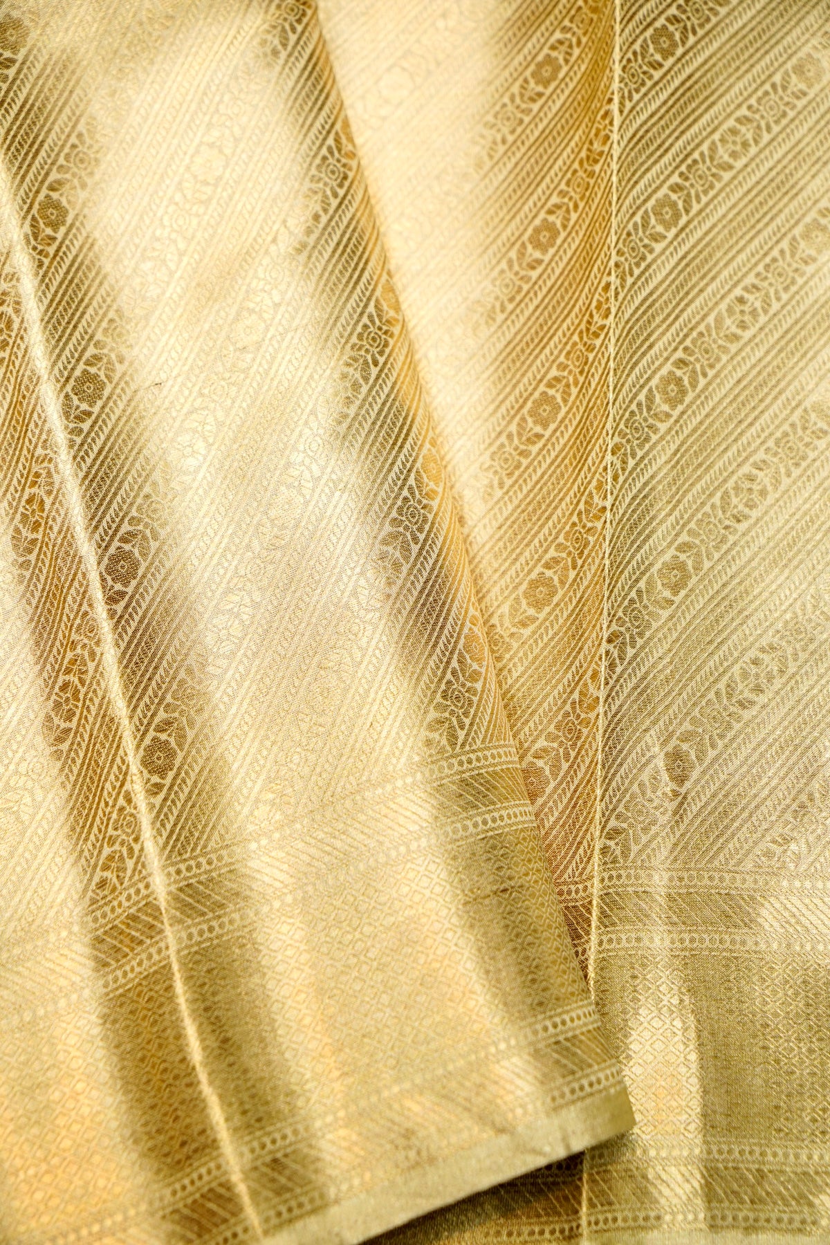 Handwoven Golden Banarasi Tissue Silk Saree