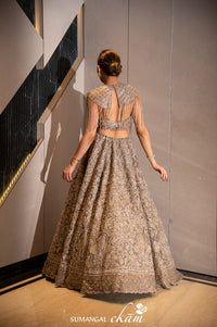 Designer Grey Net Party Wear Lehenga