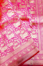 Handwoven Pink Banarasi Katan Silk Saree