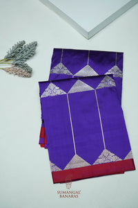 Handwoven Purple Banarasi Katan Silk Saree
