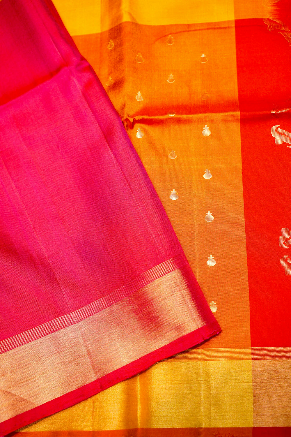 Handwoven Rangkaat Banarasi Soft Silk Saree