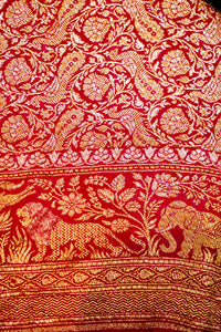 Handwoven Navy Blue Banarasi Crepe Khaddi Silk Saree