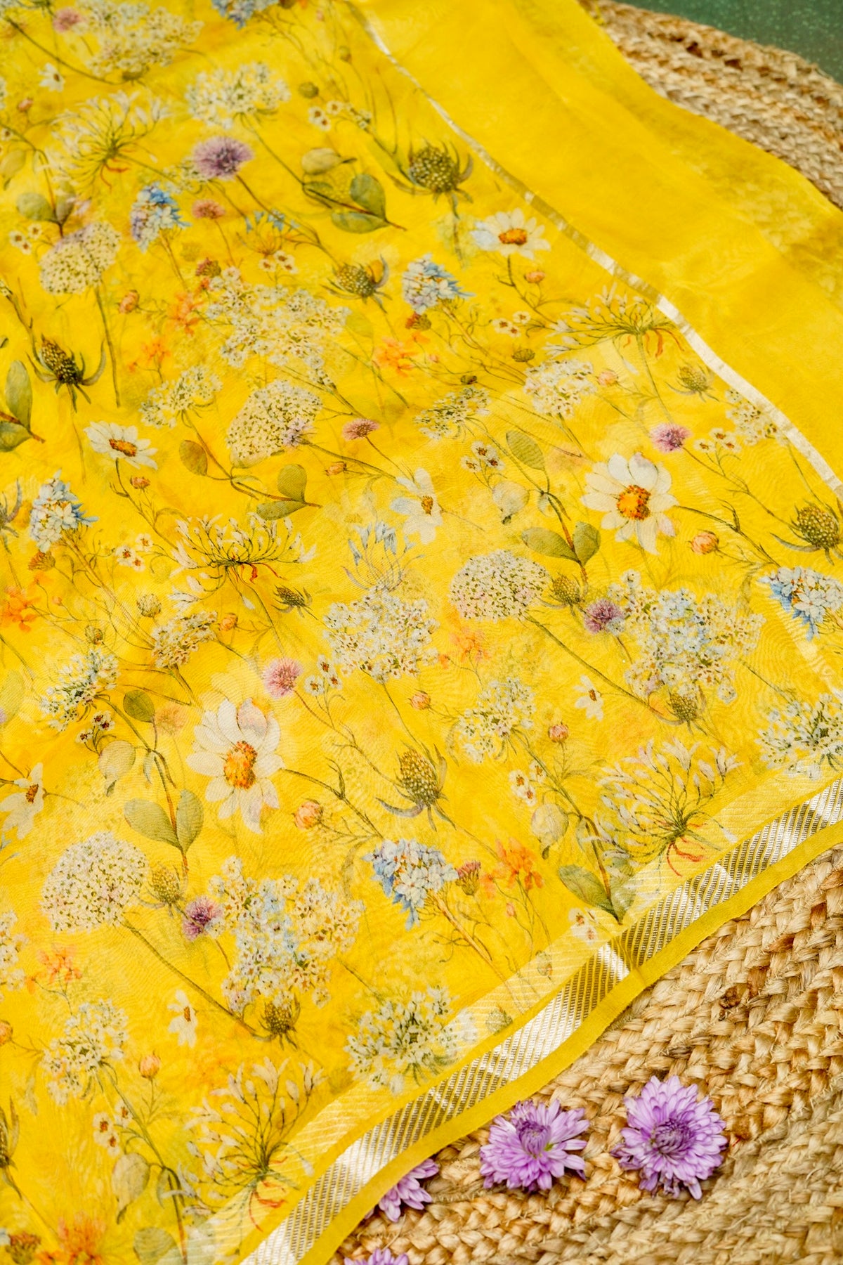 Designer Mustard Yellow Moonga Silk Suit