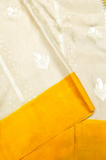 Handwoven Cream Banarasi Moonga Silk Saree