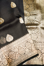 Handwoven Black Banarasi Organza Saree