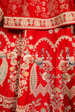 Designer Red Raw Silk Bridal Lehenga
