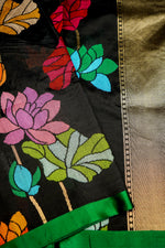 Handwoven Black Meenakari Banarasi Soft Silk Saree