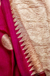 Handwoven Magenta Pink Banarasi Moonga Silk Saree