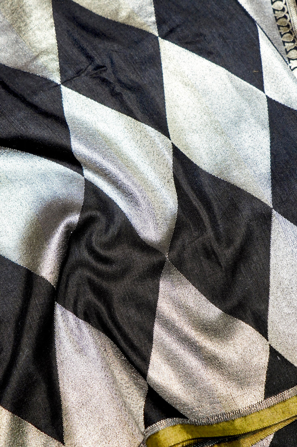 Handwoven Black Banarasi Moonga Silk Saree