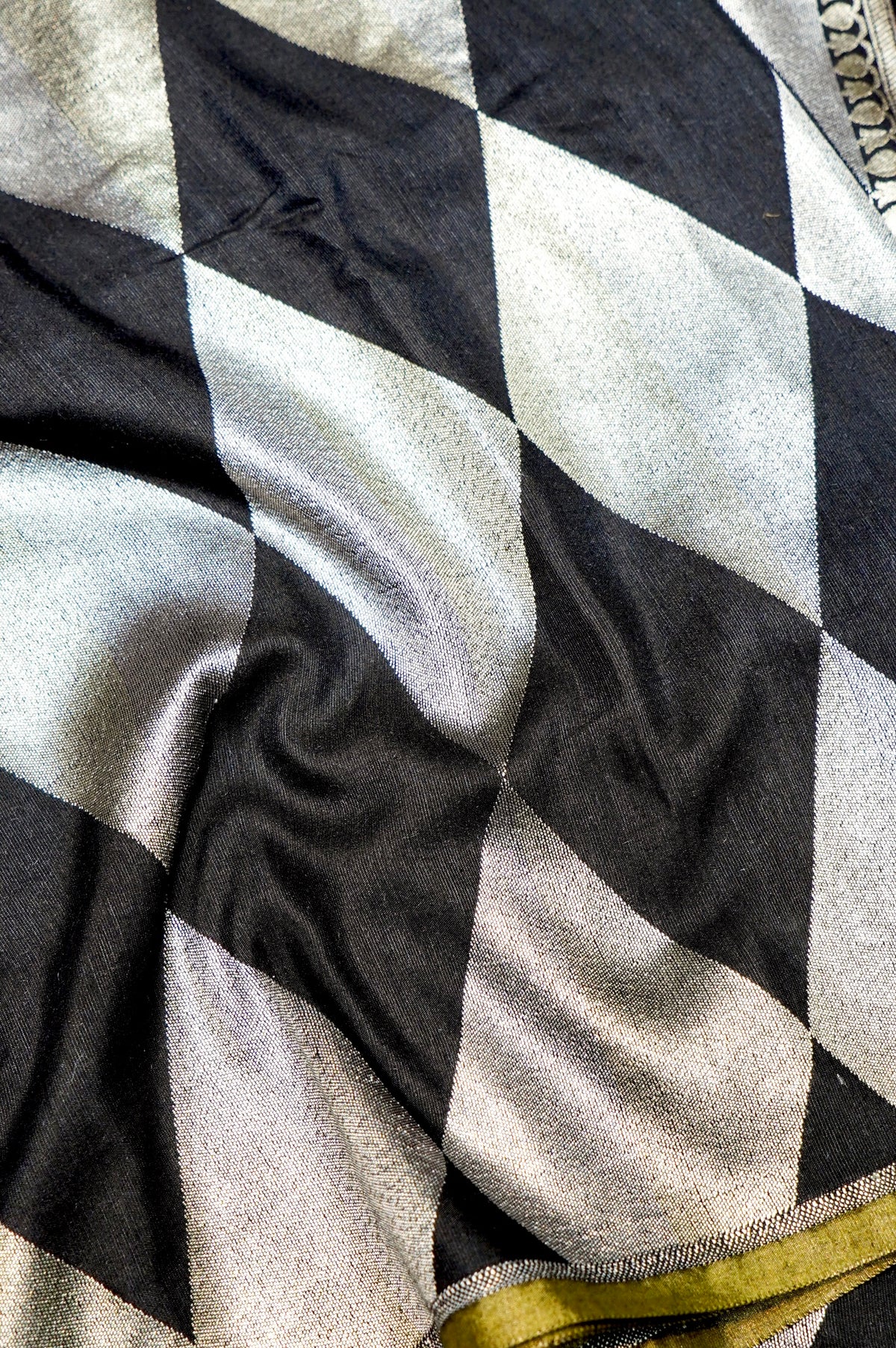 Handwoven Black Banarasi Moonga Silk Saree