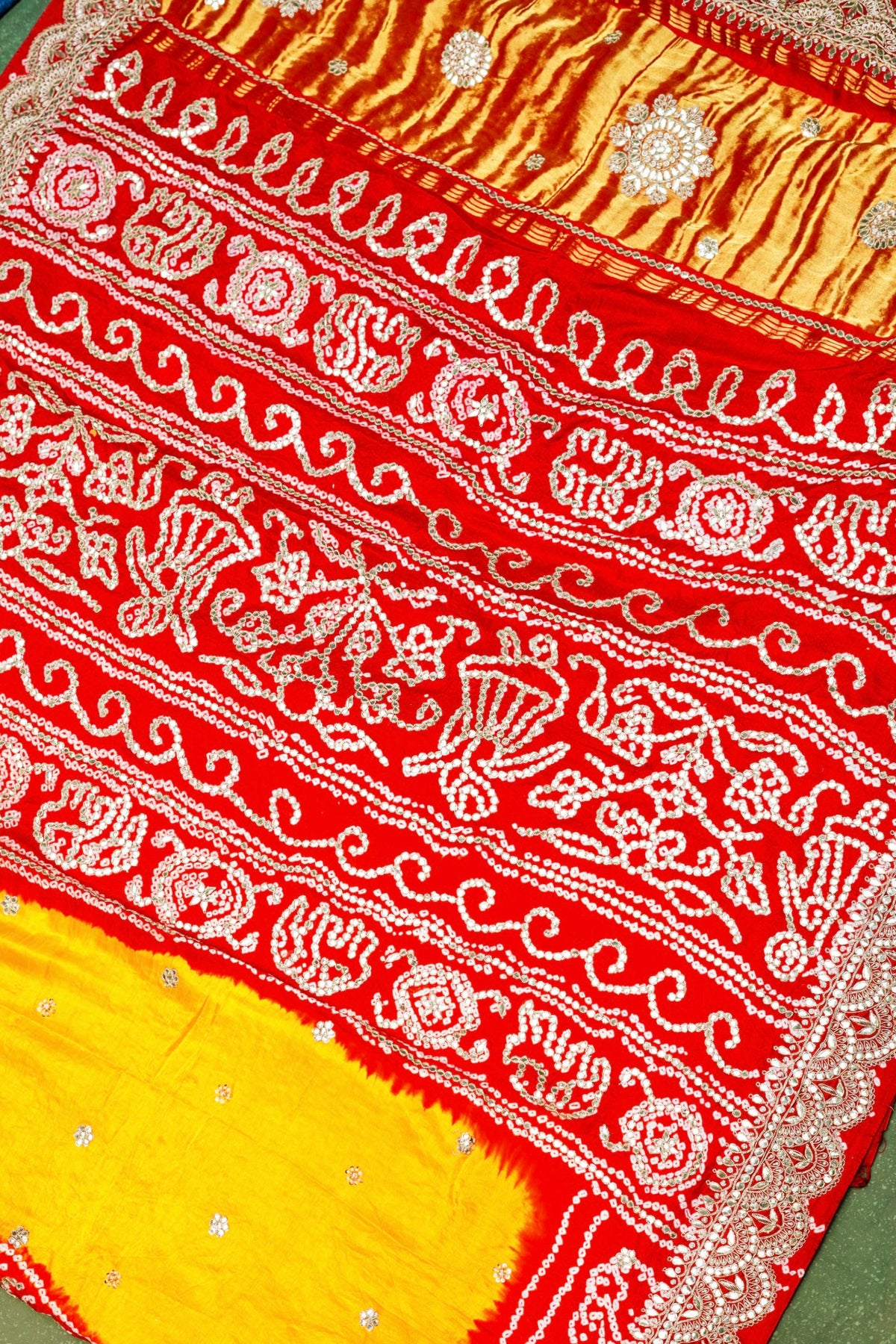 Handwoven Yellow Banarasi Gajji Silk Saree