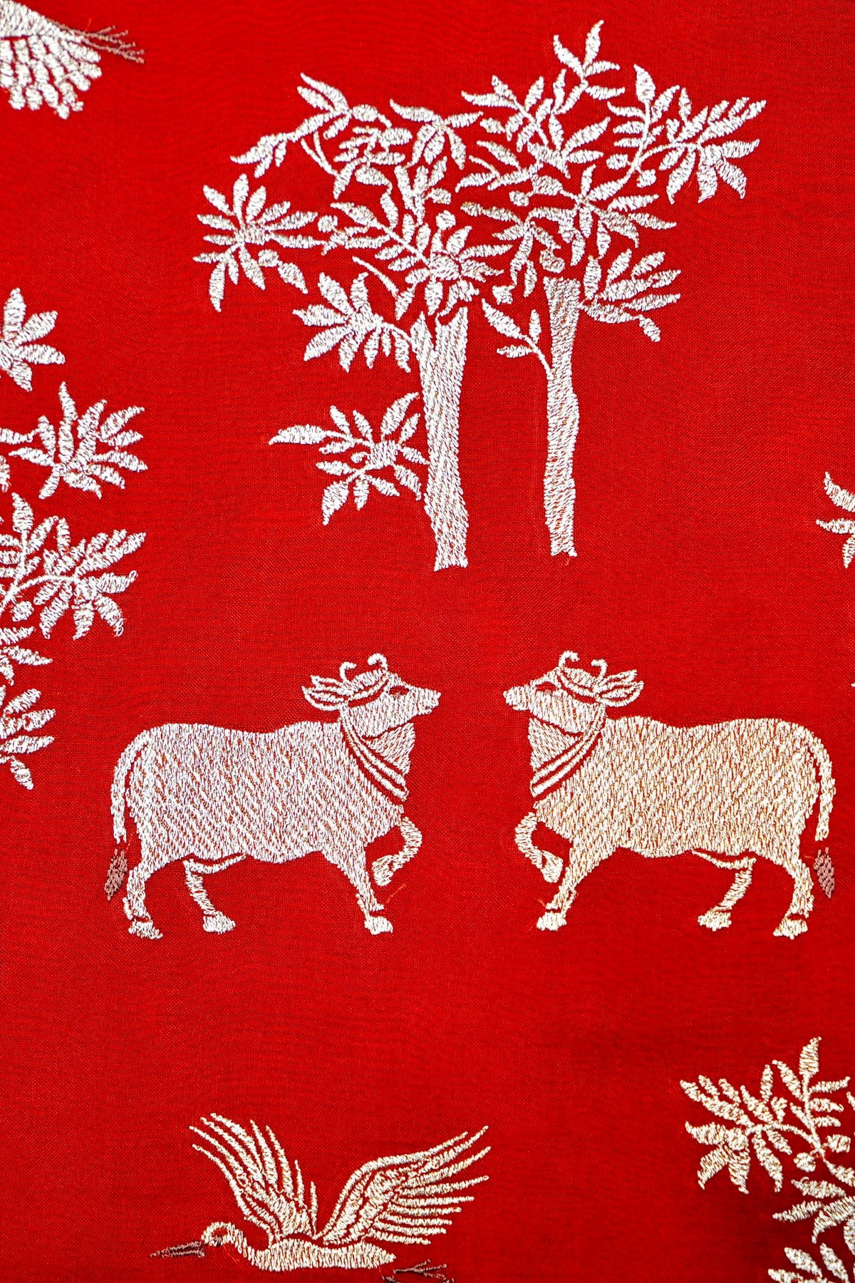 Designer Red Organza Silk Suit