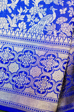 Handwoven Royal Blue Banarasi Katan Silk Saree