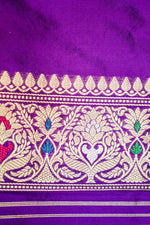 Handwoven Purple Banarasi Katan Silk Saree