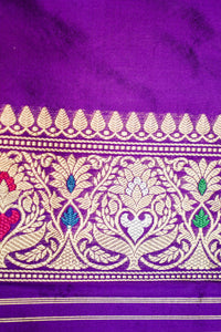 Handwoven Purple Banarasi Katan Silk Saree