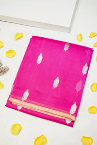 Handwoven Magenta Pink Banarasi Organza Saree