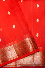 Handwoven Red Banarasi Organza Saree