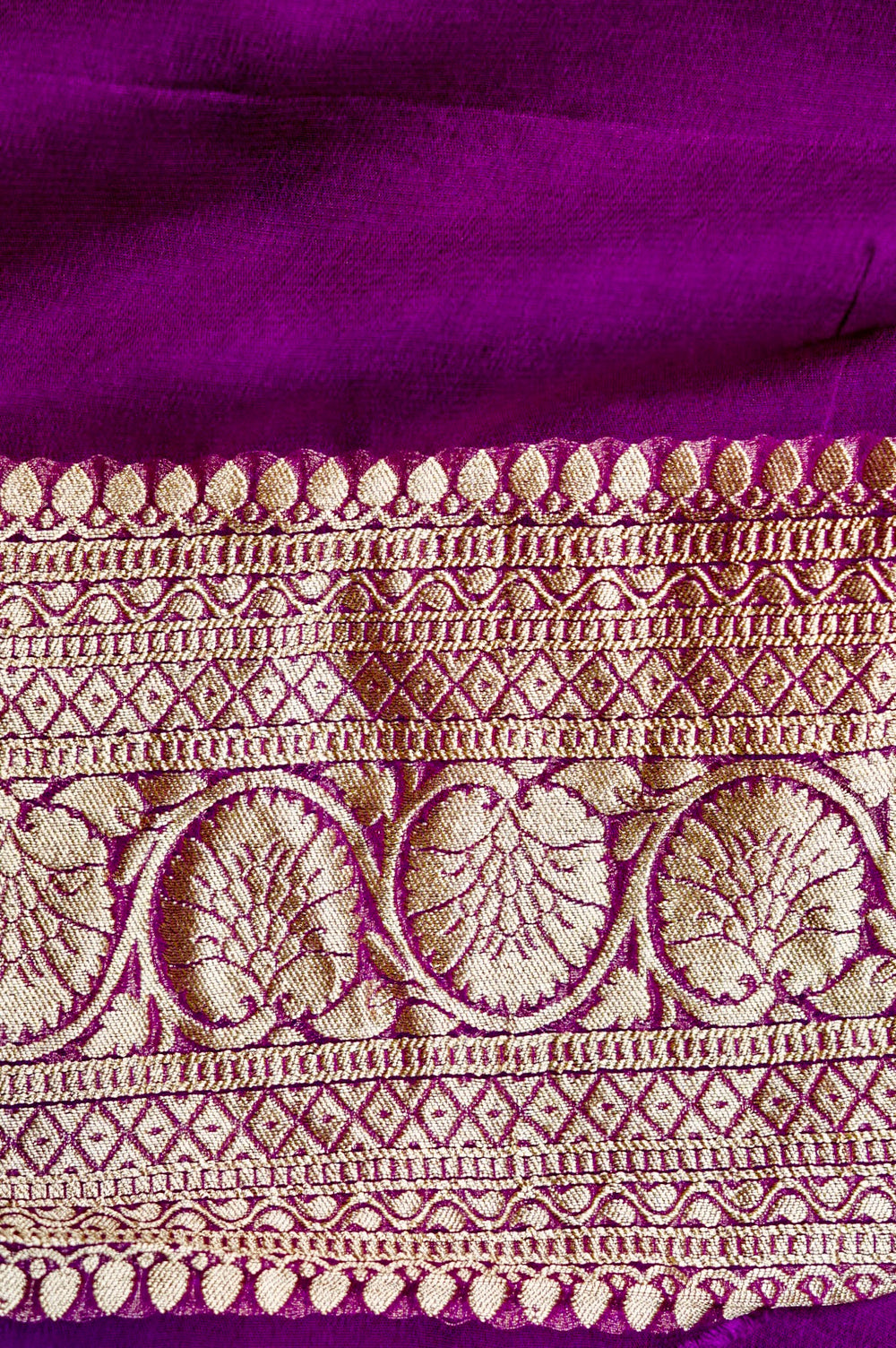 Handwoven Purple Banarasi Khaddi Georgette Saree