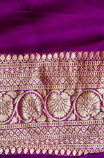 Handwoven Purple Banarasi Khaddi Georgette Saree