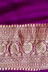Handwoven Purple Banarasi Khaddi Georgette Saree