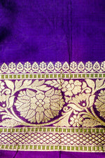 Handwoven Purple Meenakari Kadhwa Banarasi Katan Silk Saree