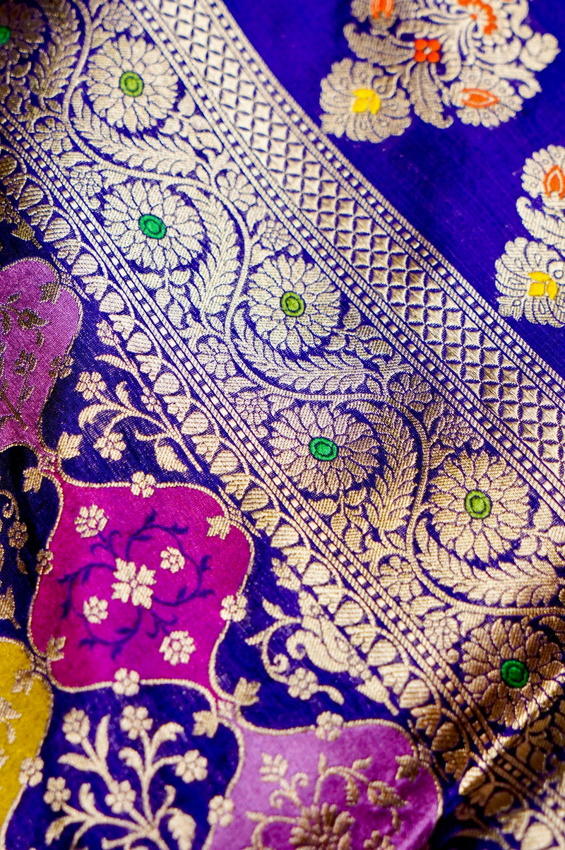 Handwoven Rangkat Banarasi Katan Silk Saree