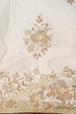 Designer Cream Glass Tissue Suit