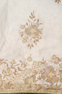 Designer Cream Glass Tissue Suit
