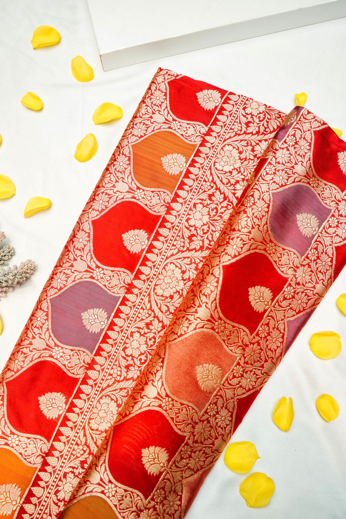 Handwoven Rangkat Kadhwa Banarasi Katan Silk Saree