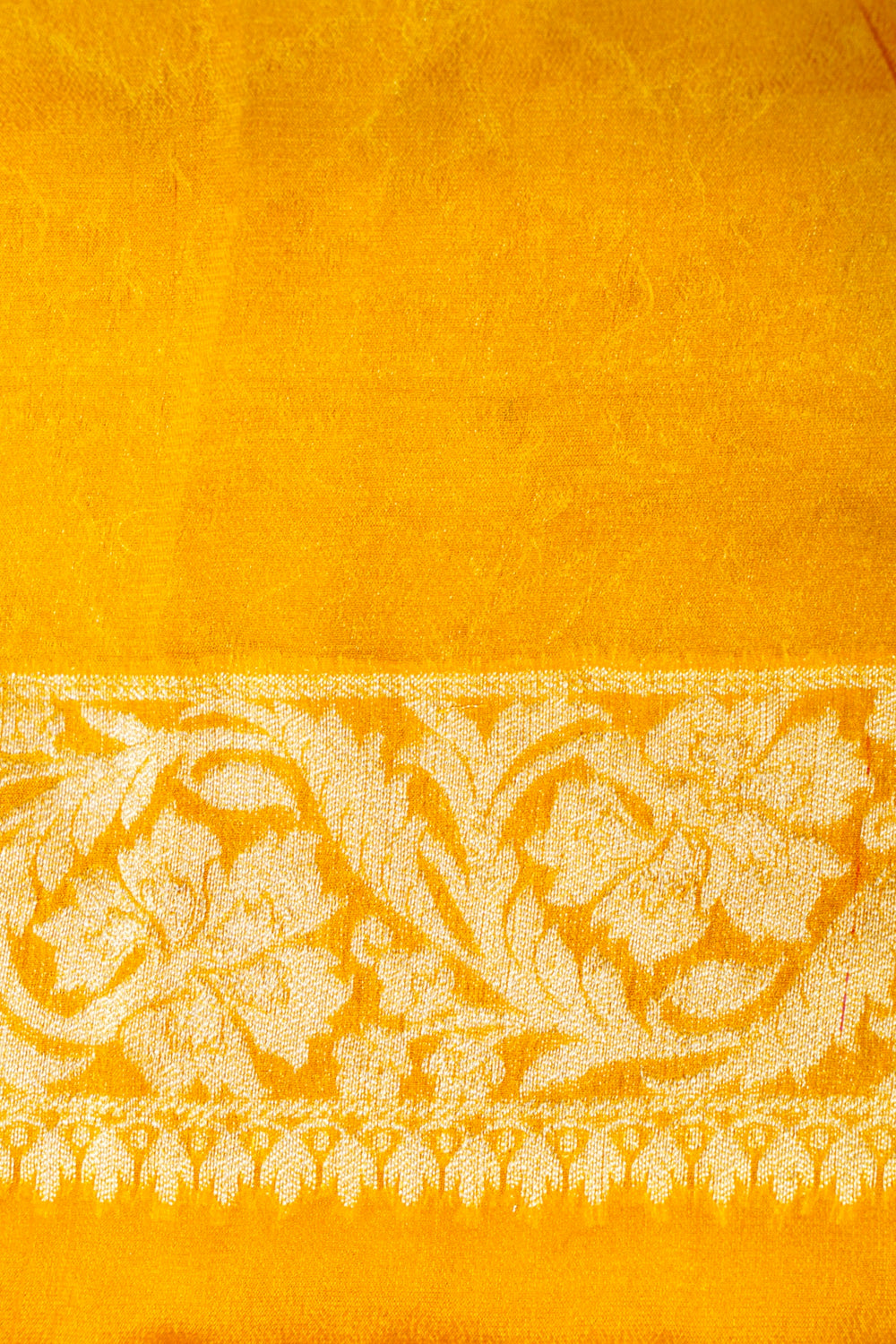 Handwoven Yellow Banarasi Khaddi Georgette Saree