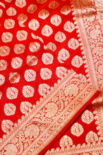 Handwoven Red Kadhwa Banarasi Katan Silk Saree